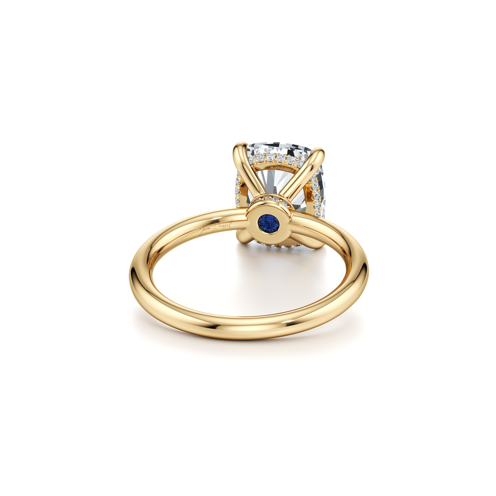 Audrey Cushion Shape Solitaire Lab Diamond Engagement Ring image 3