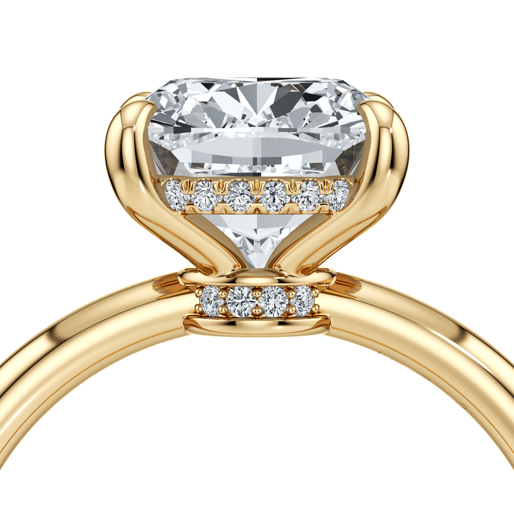 Audrey Cushion Shape Solitaire Lab Diamond Engagement Ring image 5