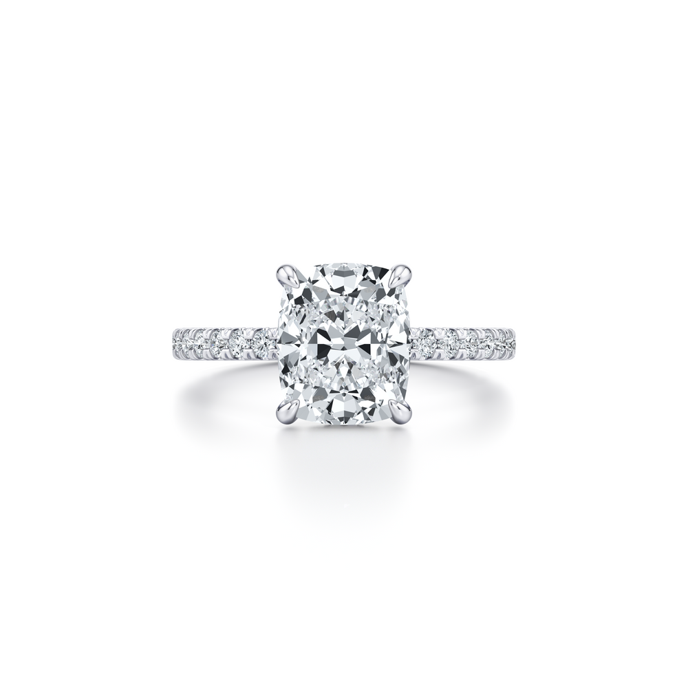 Audrey Cushion Solitaire Lab Diamond Engagement Ring image 1