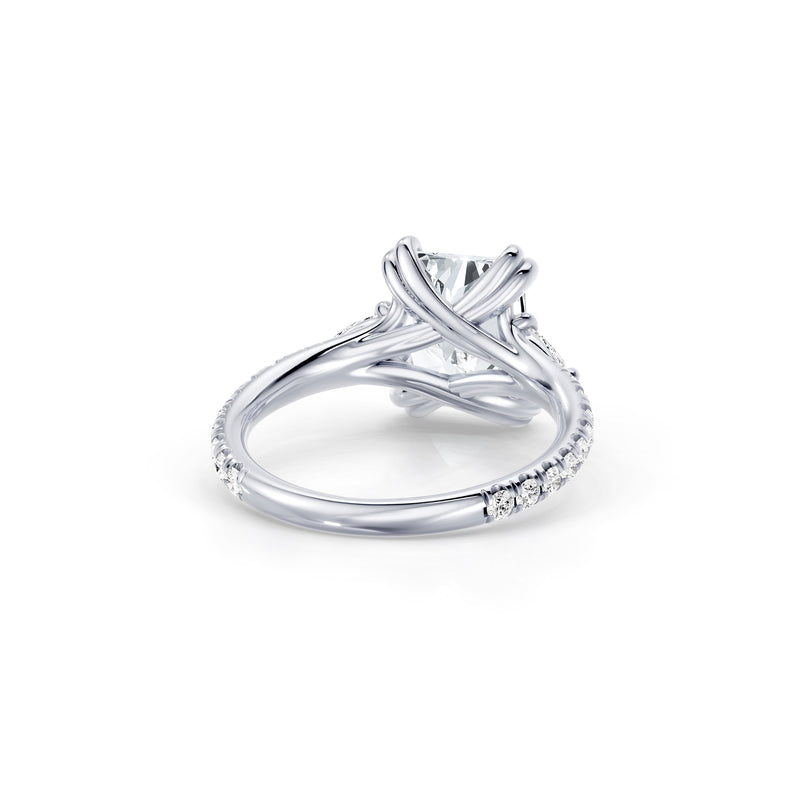 Jane Pear Three Stone Lab Diamond Engagement Ring - One Row Pavé image 63