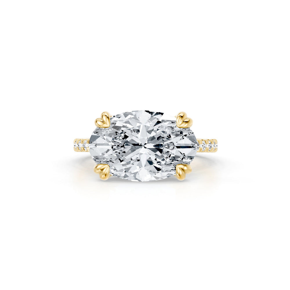 High Jewelry | Elle East-West Oval Cut Solitaire Lab Diamond Engagement Ring image 1