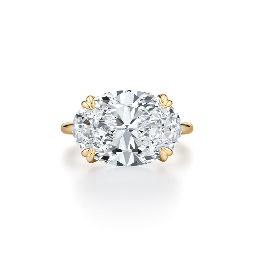 High Jewelry | Elle East-West Oval Cut Solitaire Lab Diamond Engagement Ring image 1