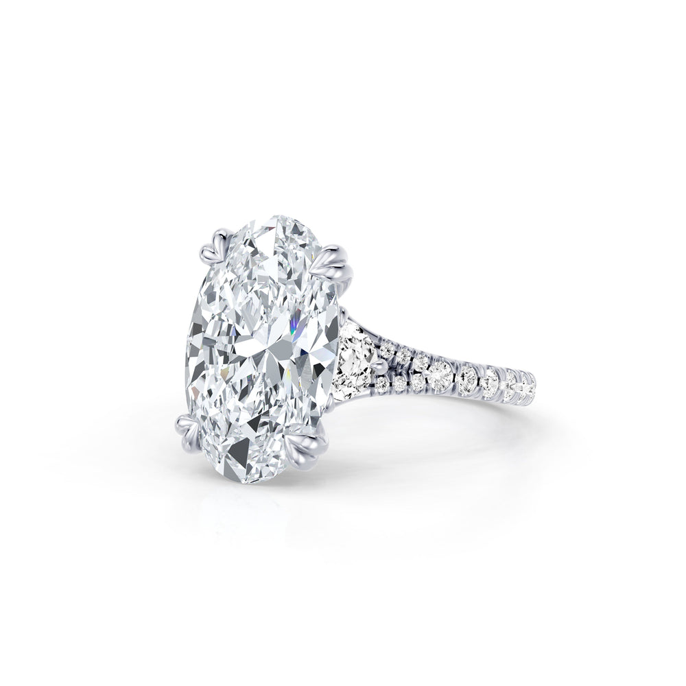 High Jewelry | Jane Oval Cut Three Stone Lab Diamond Engagement Ring image 2
