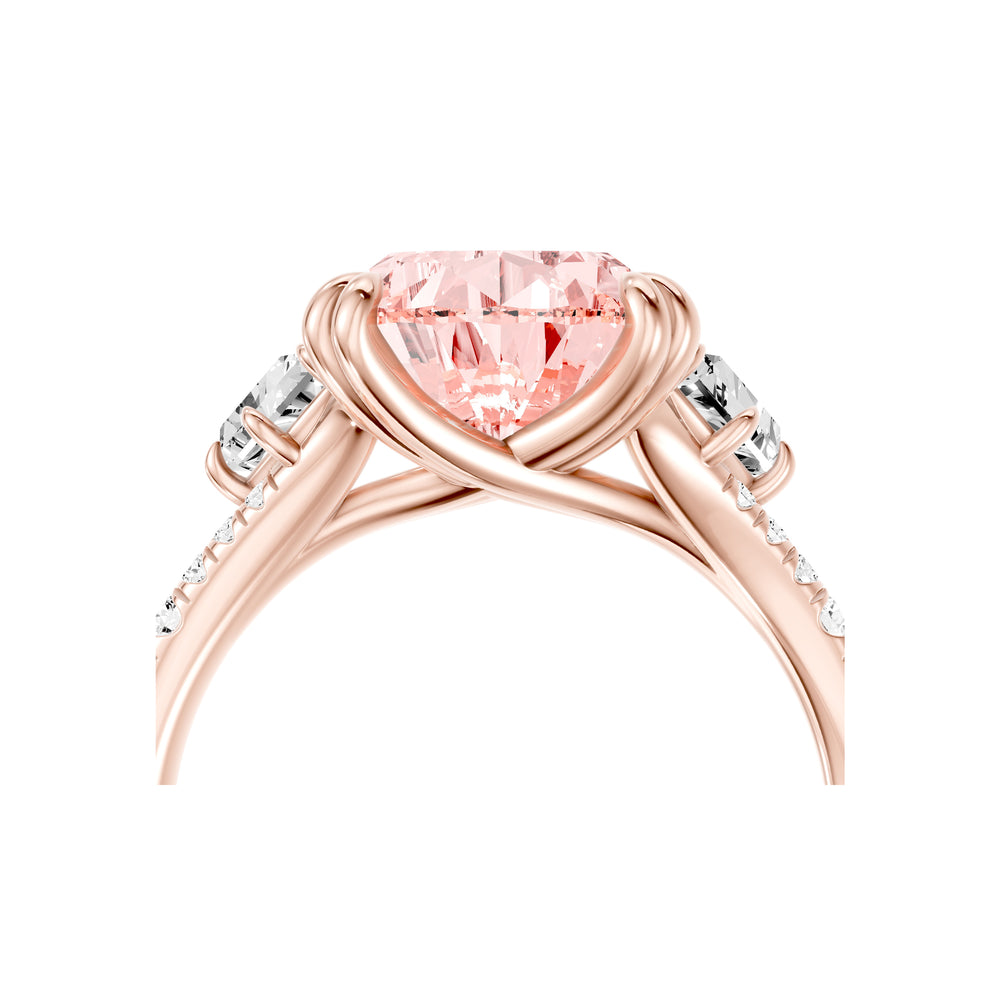 Jane Pear Cut Pink Three Stone Lab Diamond Engagement Ring image 5