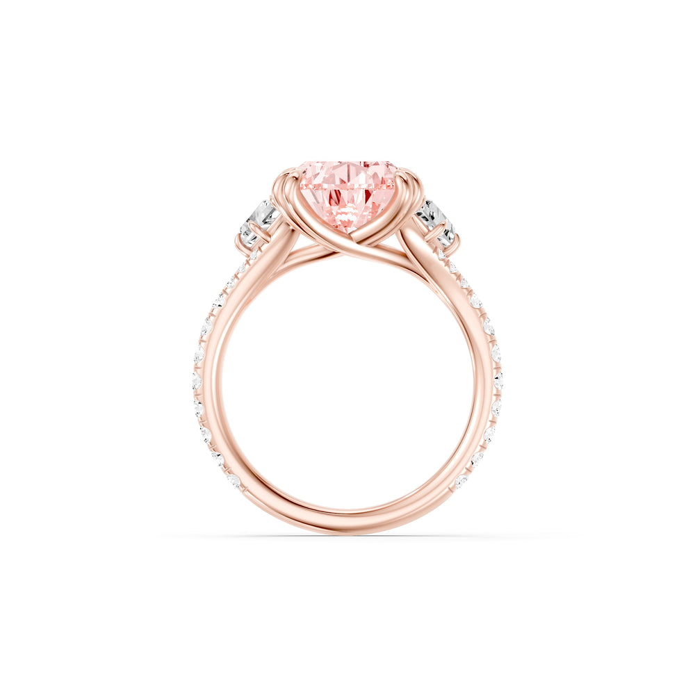Jane Pear Cut Pink Three Stone Lab Diamond Engagement Ring image 4