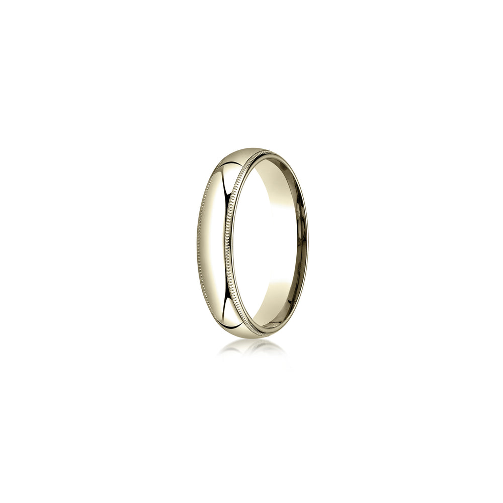 Men's Classic Quarter Round Wedding Band With Milgrain image 5