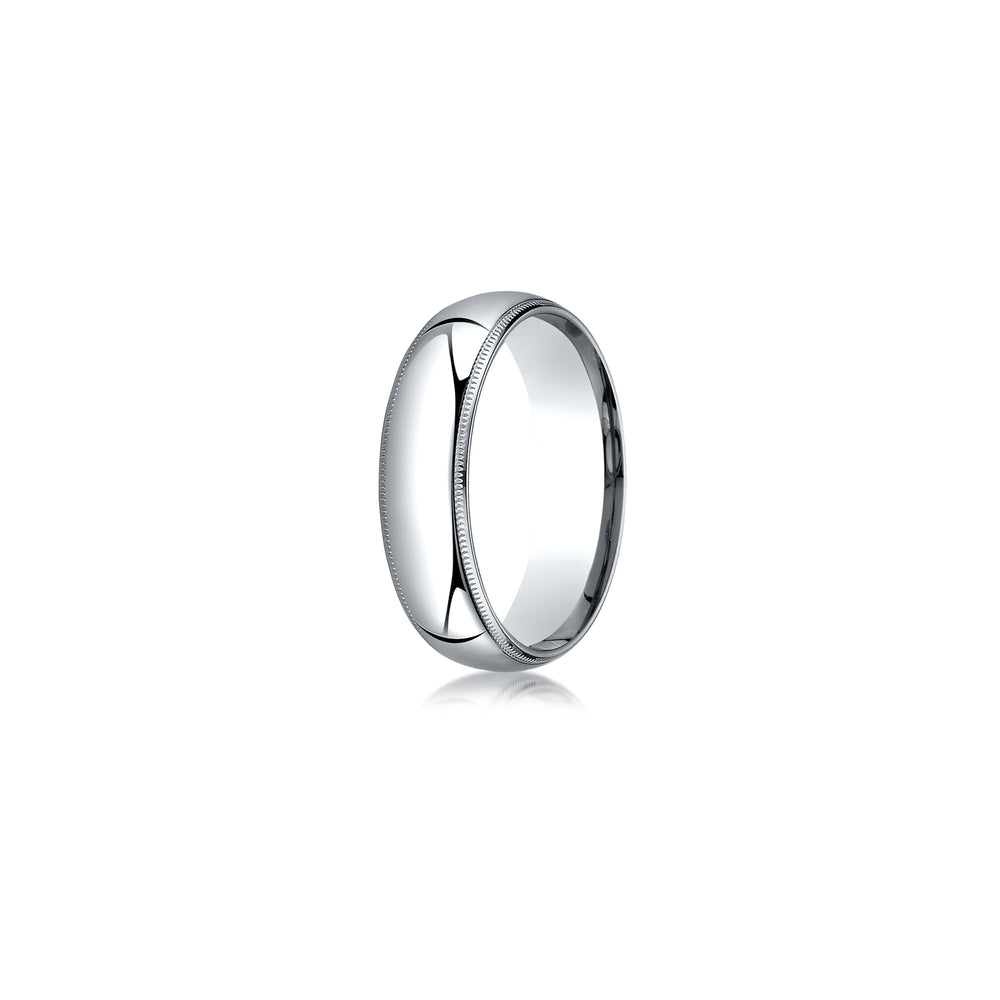 Men's Classic Quarter Round Wedding Band With Milgrain image 9