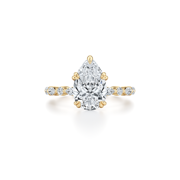 Vivienne Pear Solitaire Lab Diamond Engagement Ring image 1