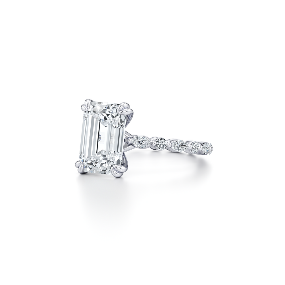 Vivienne Emerald Solitaire Lab Diamond Engagement Ring image 2