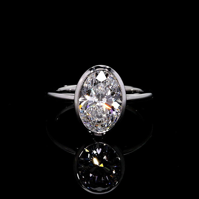 Audrey Bezel 2.95 CT Oval Cut Solitaire Engagement Ring Video