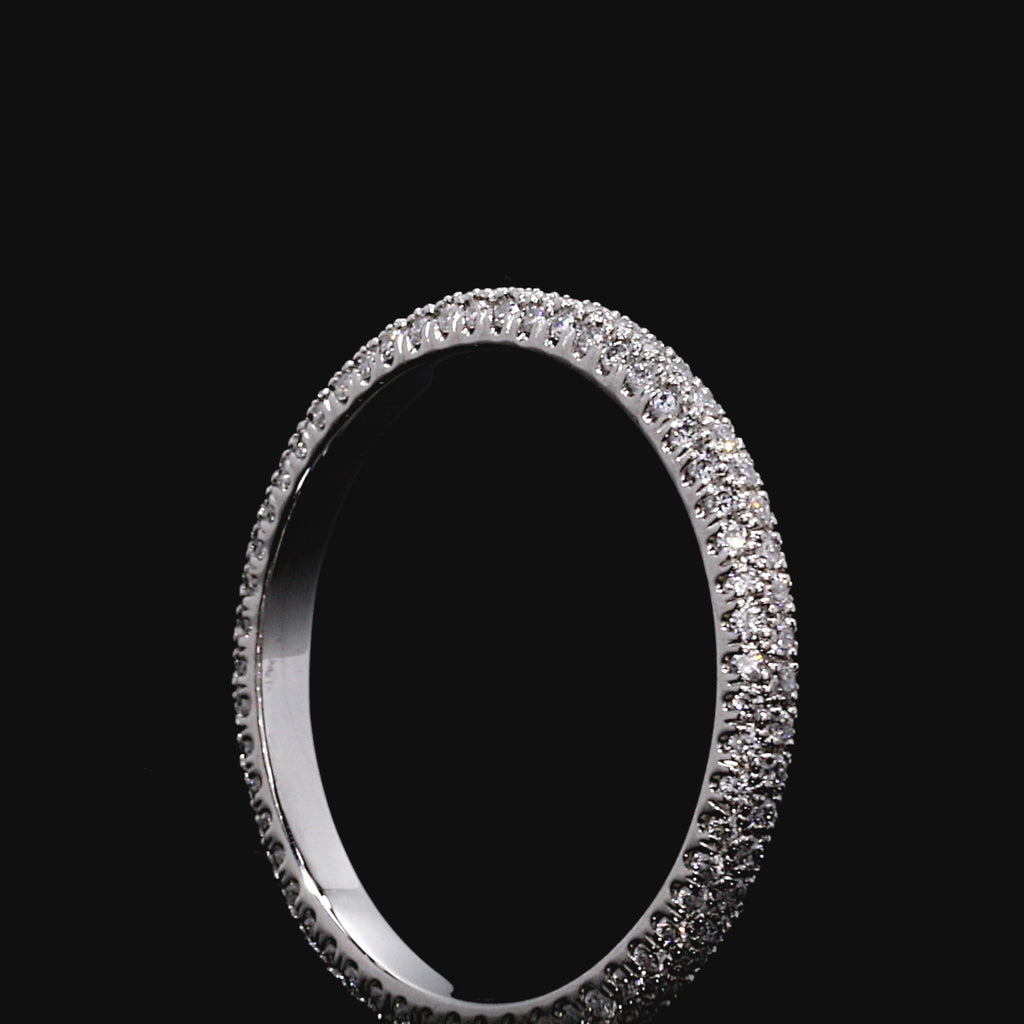 Band Style:Three Row Eternity;Precious Metal:18K Yellow Gold,18K White Gold,18K Rose Gold,PlatiNum