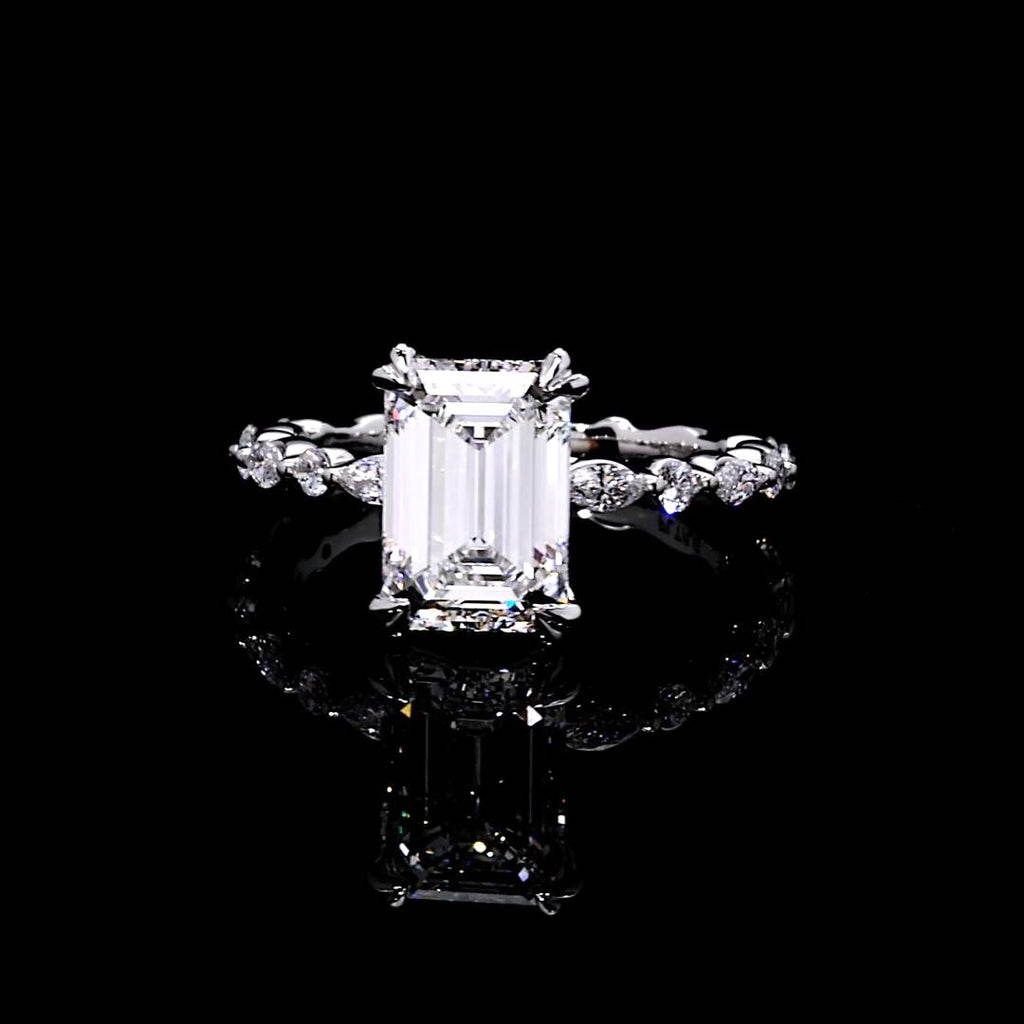 Vivienne 3.01 CT Emerald Cut Solitaire Engagement Ring Video