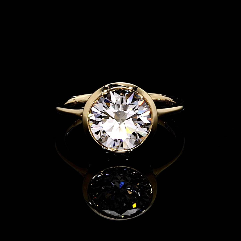 Elle Bezel 3.22 CT Round Brilliant Cut Solitaire Engagement Ring Video