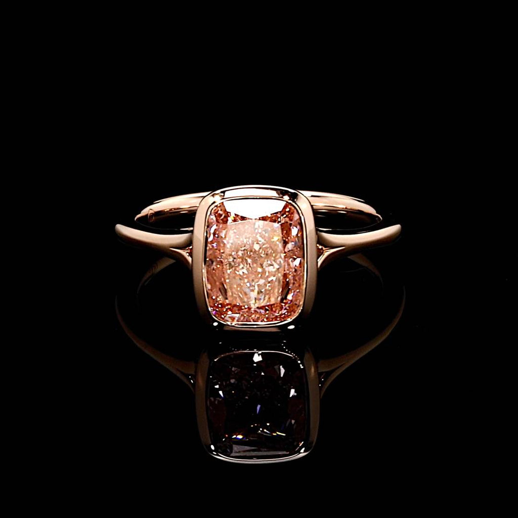 Elle Bezel 2.51 CT Cushion Cut Solitaire Engagement Ring  Video