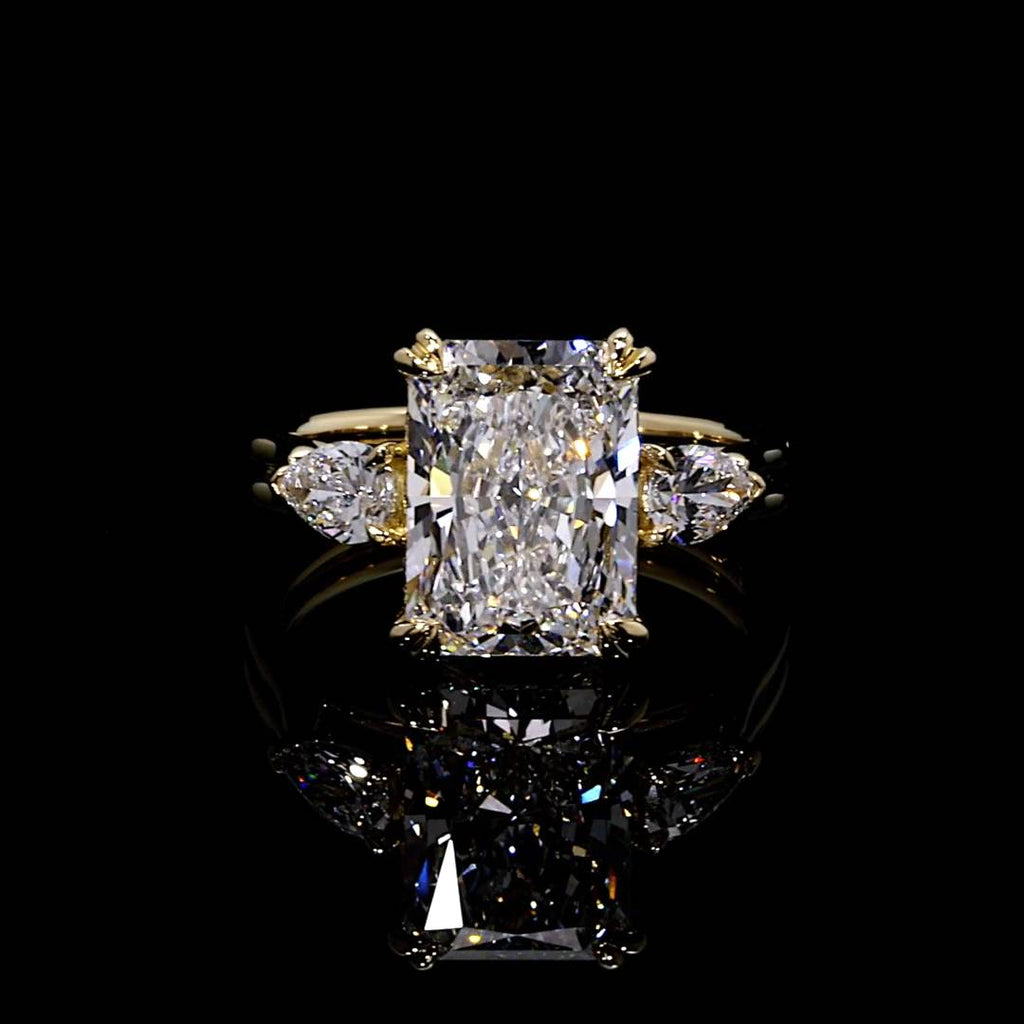 Elle 4.05 CT Radiant Three Stone Engagement Ring Video