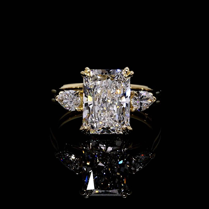 Elle 4.05 CT Radiant Three Stone Engagement Ring Video
