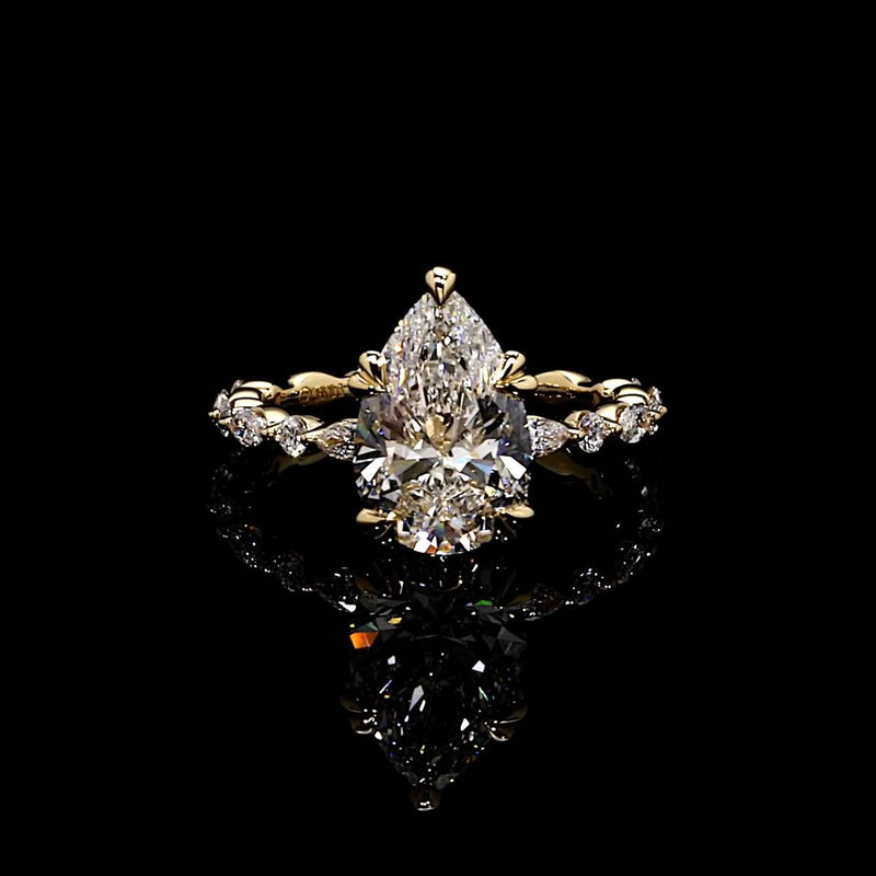 Vivienne 3.20 CT Pear Cut Solitaire Engagement Ring Video