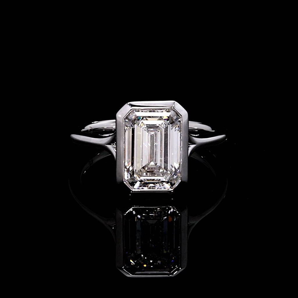 Elle Bezel 3.08 CT Emerald Cut Solitaire Engagement Ring Video