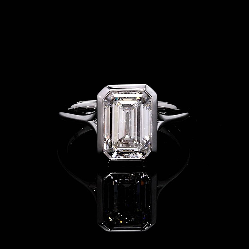 Elle Bezel 3.08 CT Emerald Cut Solitaire Engagement Ring Video