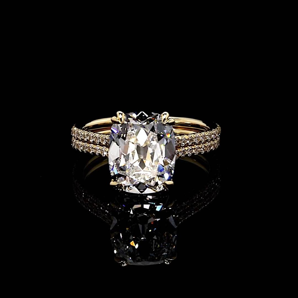 Elle 4.01 CT Antique Cushion Cut Solitaire Engagement Ring Video