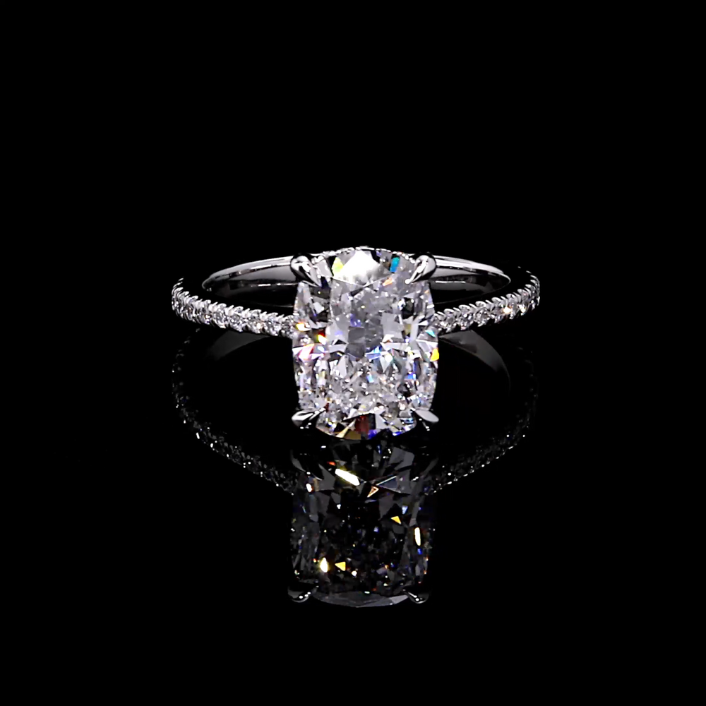 Chelsea Cushion Solitaire Lab Diamond Engagement Ring image 1