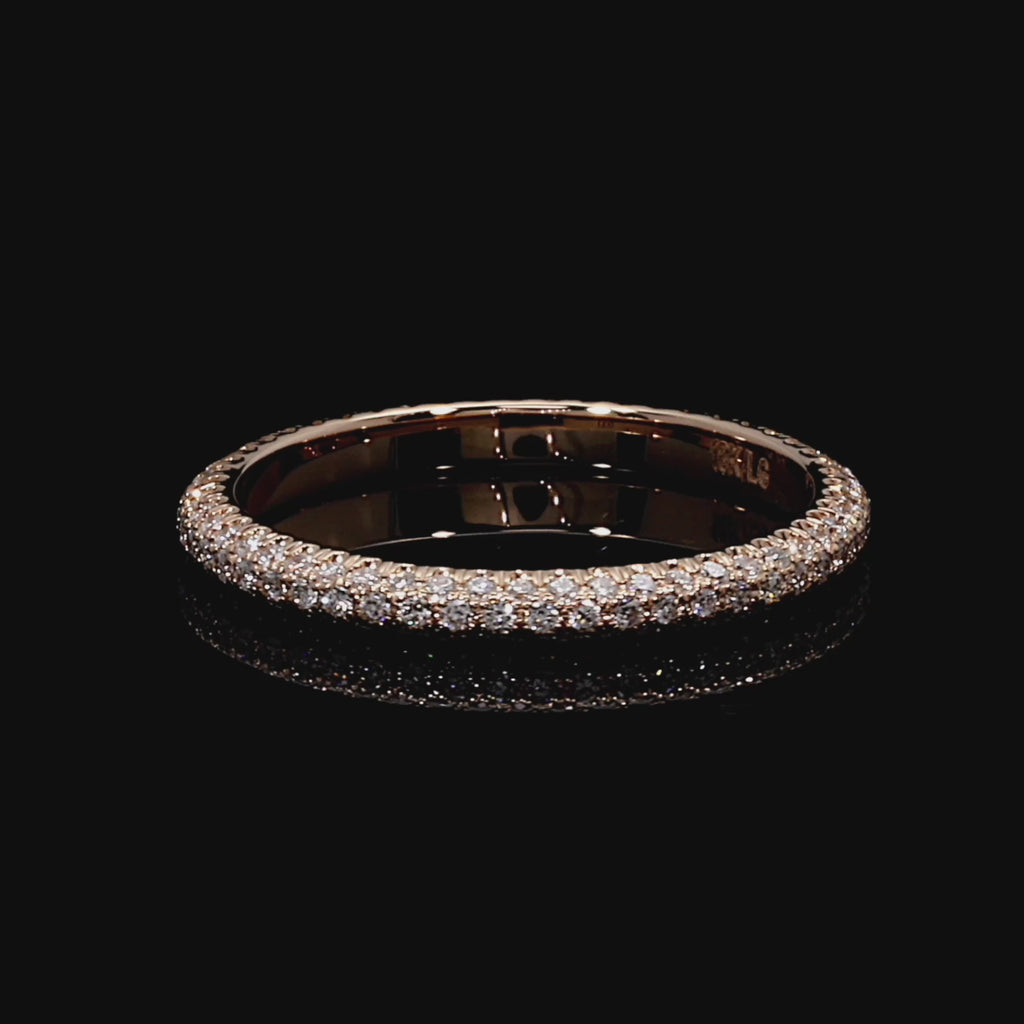 Band Style:Three Row Eternity;Precious Metal:18K Yellow Gold,18K White Gold,18K Rose Gold,PlatiNum
