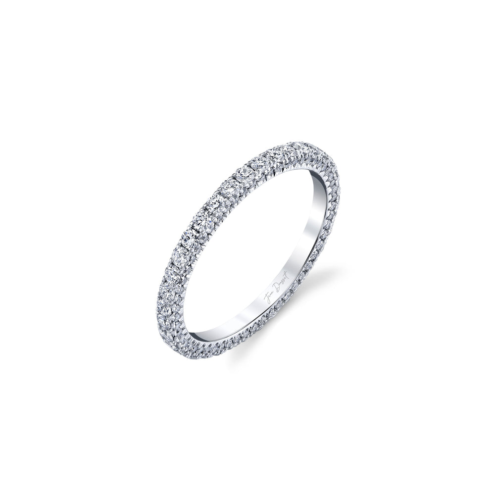 Alyssa Lab Diamond Eternity Band Platinum Three Row Eternity 3/4 View