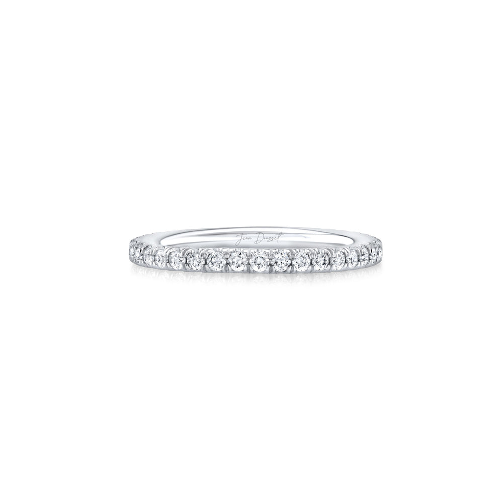 Audrey Lab Diamond Eternity Band Platinum One Row Eternity Front View
