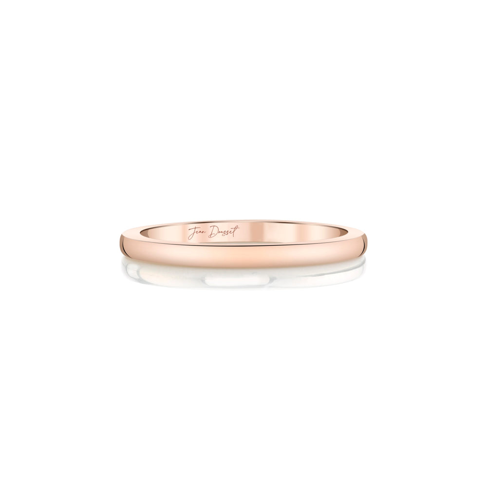 Chelsea High Polish Wedding Band 18k Rose Gold  Front View