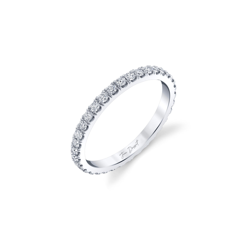Mini Lab Diamond Eternity Band Platinum  3/4 View